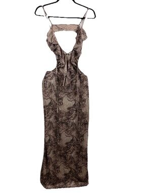 Fashion Nova Neutral Snake Print Maxi Dress